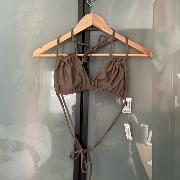 Madewell Second Wave Ruched String Bikini Top M NWT - Picture 5 of 7